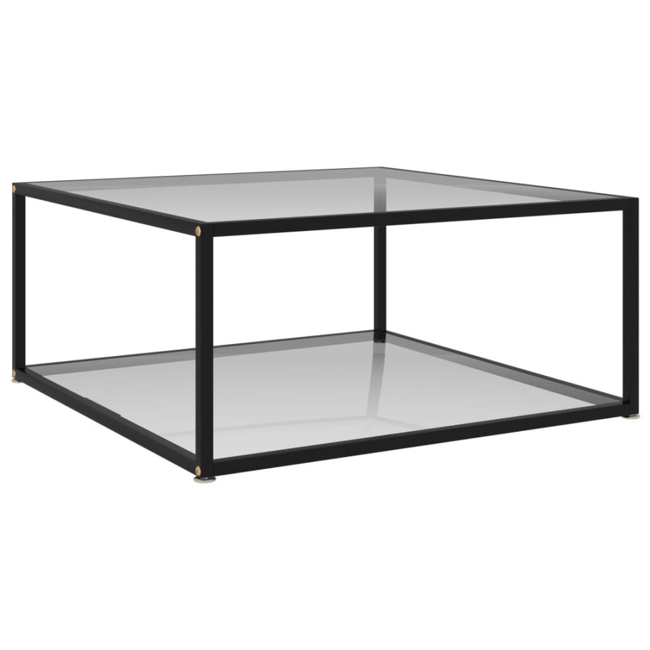 vidaXL Salontafel 80x80x35 cm gehard glas transparant afbeelding 1