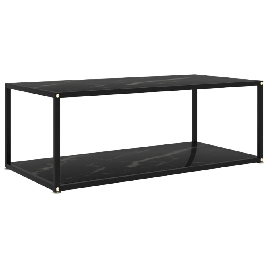 vidaXL Salontafel 100x50x35 cm gehard glas zwart vidaXL Salontafel 100x50x35 cm gehard glas zwart afbeelding 1