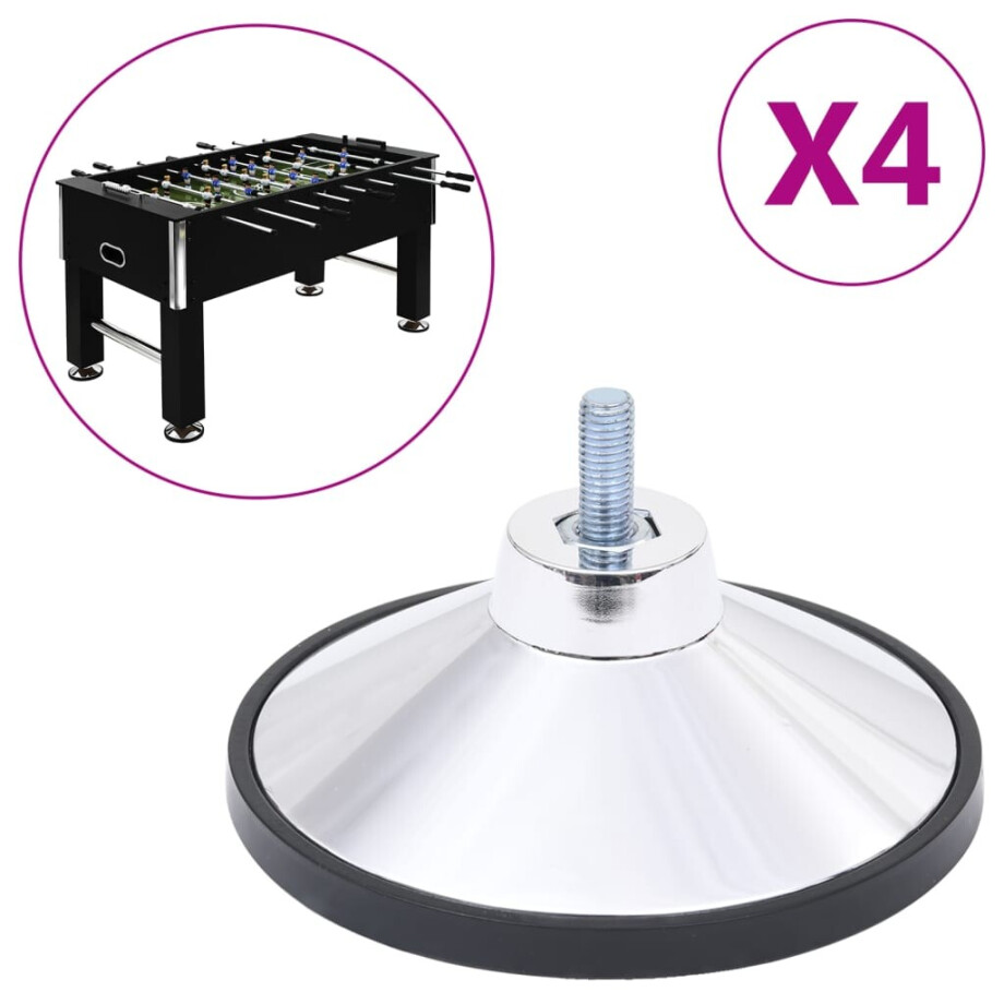 vidaXL Voetbaltafelpoten 4 st chroom M10 vidaXL Voetbaltafelpoten 4 st chroom M10 afbeelding