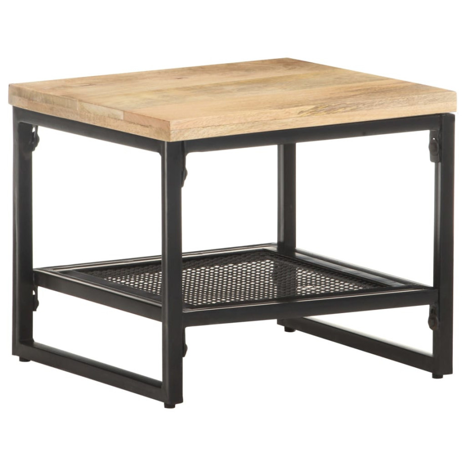 vidaXL Bijzettafel 40x40x35 cm massief mangohout afbeelding 1
