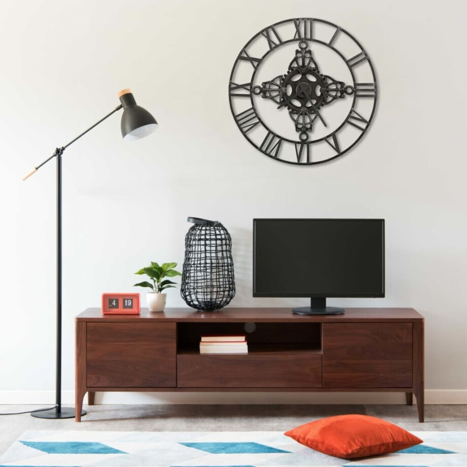 vidaXL Wandklok 78 cm metaal zilverkleurig afbeelding 1