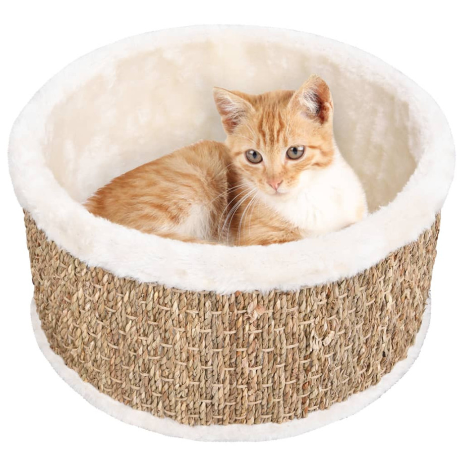 vidaXL Kattenmand rond 36 cm zeegras afbeelding 1