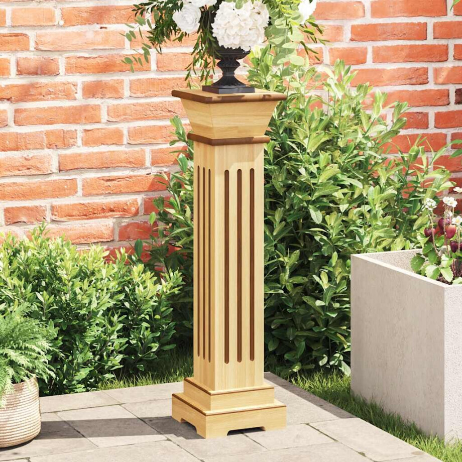 vidaXL Plantenstandaard klassieke zuil vierkant 17x17x66 cm MDF hout afbeelding 1