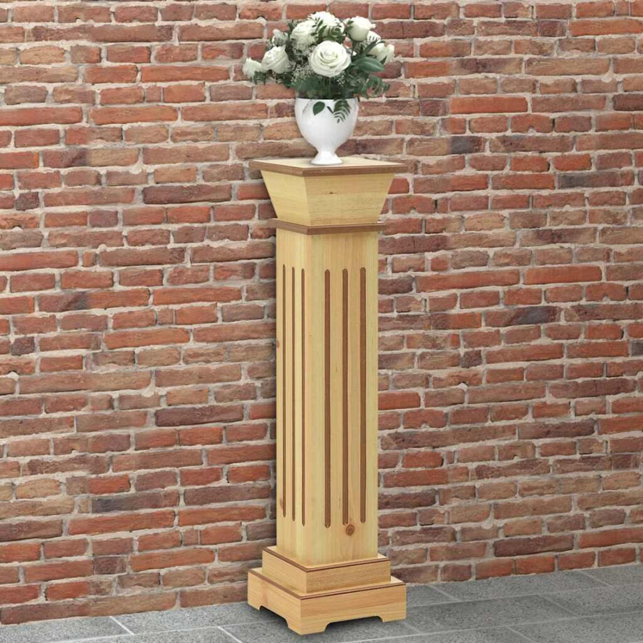 vidaXL Plantenstandaard klassieke zuil vierkant 17x17x66 cm MDF hout afbeelding 1