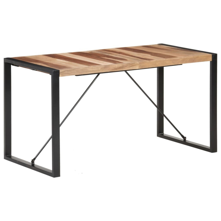 vidaXL Eettafel 140x70x75 cm massief hout vidaXL Eettafel 140x70x75 cm massief hout afbeelding 1