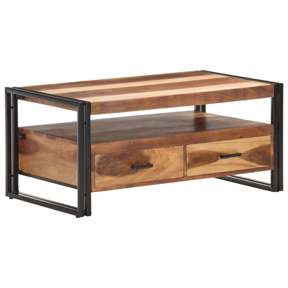 vidaXL Salontafel 100x55x45 cm massief acaciahout afbeelding 1