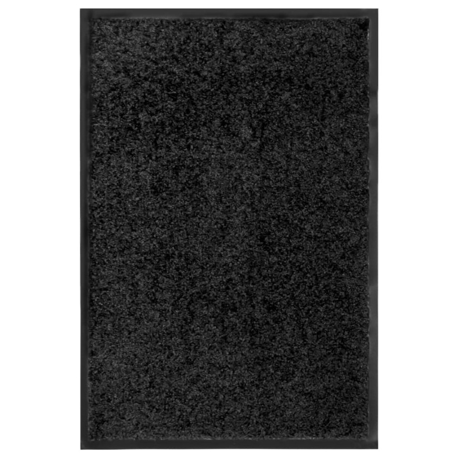 vidaXL Deurmat wasbaar 40x60 cm zwart afbeelding 1