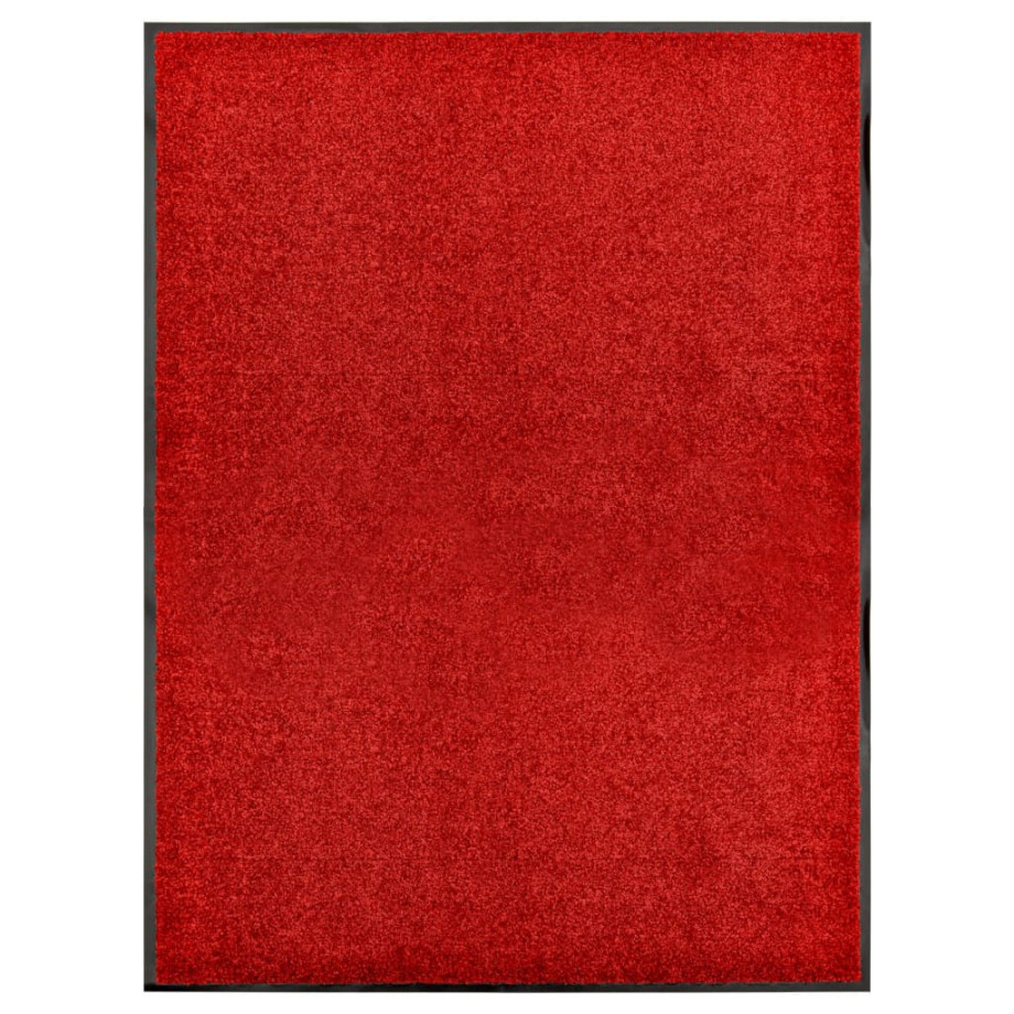 vidaXL Deurmat wasbaar 90x120 cm rood afbeelding 1