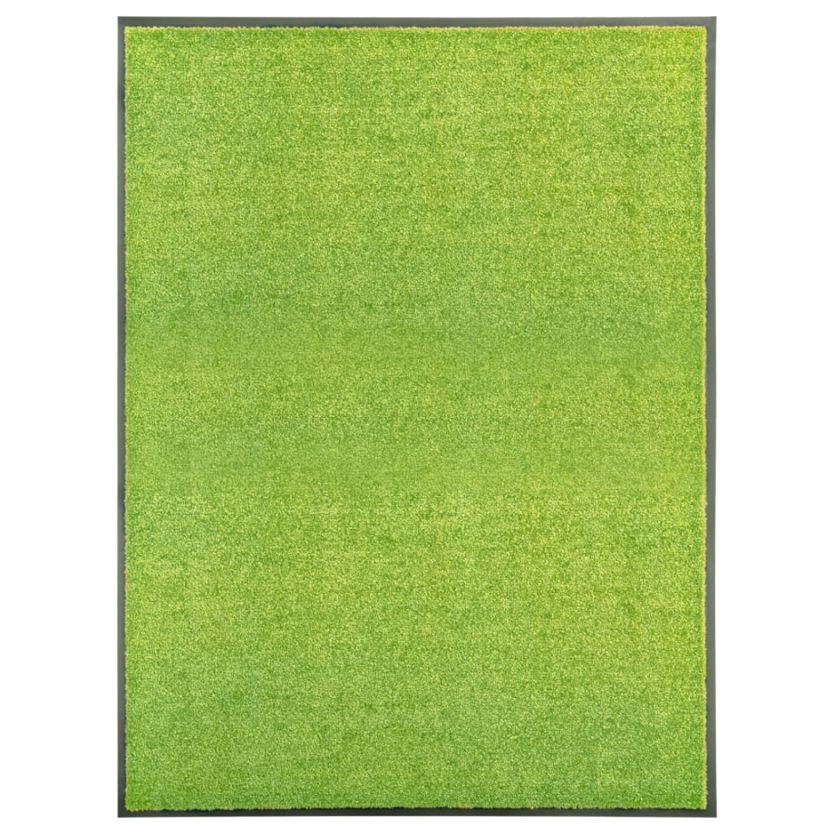 vidaXL Deurmat wasbaar 90x120 cm groen afbeelding 1