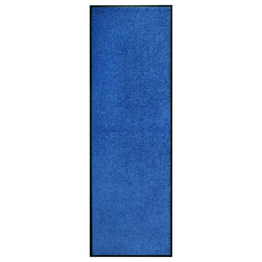 vidaXL Deurmat wasbaar 60x180 cm blauw afbeelding 1