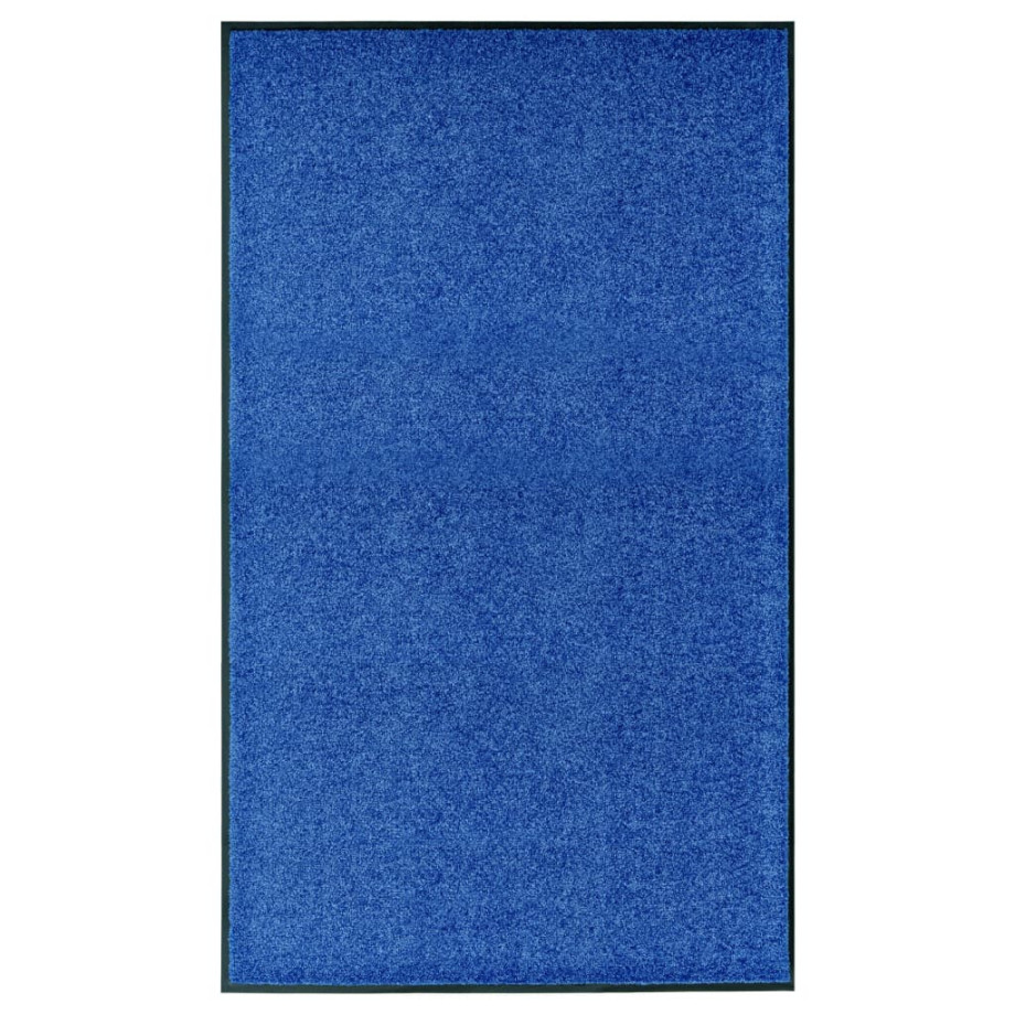 vidaXL Deurmat wasbaar 90x150 cm blauw afbeelding 1