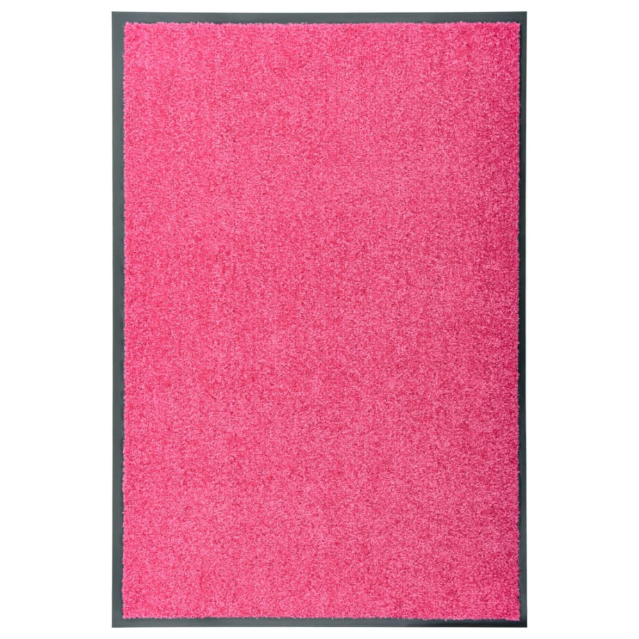 vidaXL Deurmat wasbaar 60x90 cm roze afbeelding 1