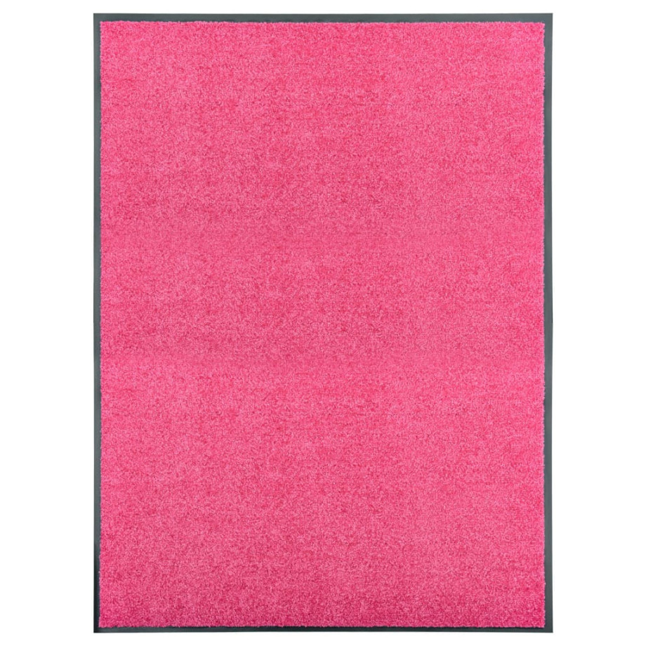 vidaXL Deurmat wasbaar 90x120 cm roze afbeelding 1