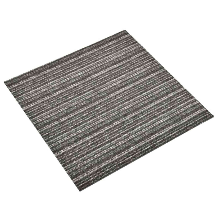 vidaXL Tapijt 20 pcs Gestreept Antraciet 50 x 50 cm 100% Polypropyleen afbeelding 1