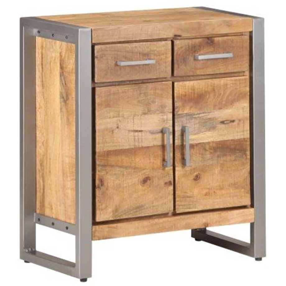 vidaXL Dressoir 60x35x72 cm ruw mangohout vidaXL Dressoir 60x35x72 cm ruw mangohout afbeelding 1