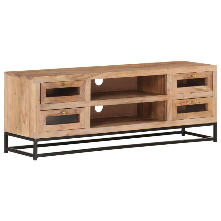 vidaXL Tv-meubel 110x30x40 cm massief acaciahout vidaXL Tv-meubel 110x30x40 cm massief acaciahout afbeelding 1