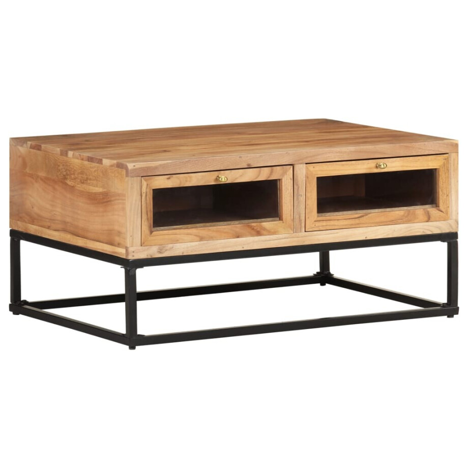 vidaXL Salontafel 90x60x40 cm massief acaciahout afbeelding 1
