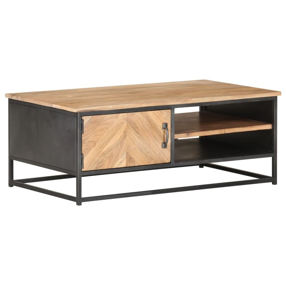 vidaXL Salontafel 90x50x35 cm massief acaciahout afbeelding 1