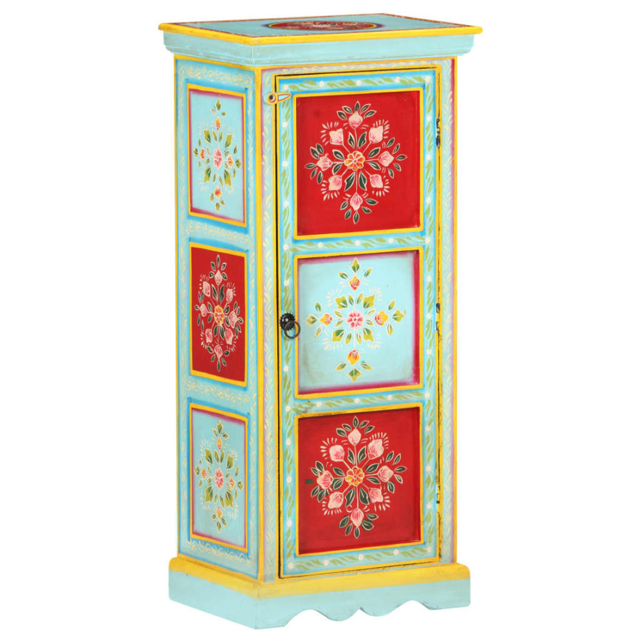 vidaXL Hoge kast handgeschilderd 40x30x90 cm massief mangohout afbeelding 1