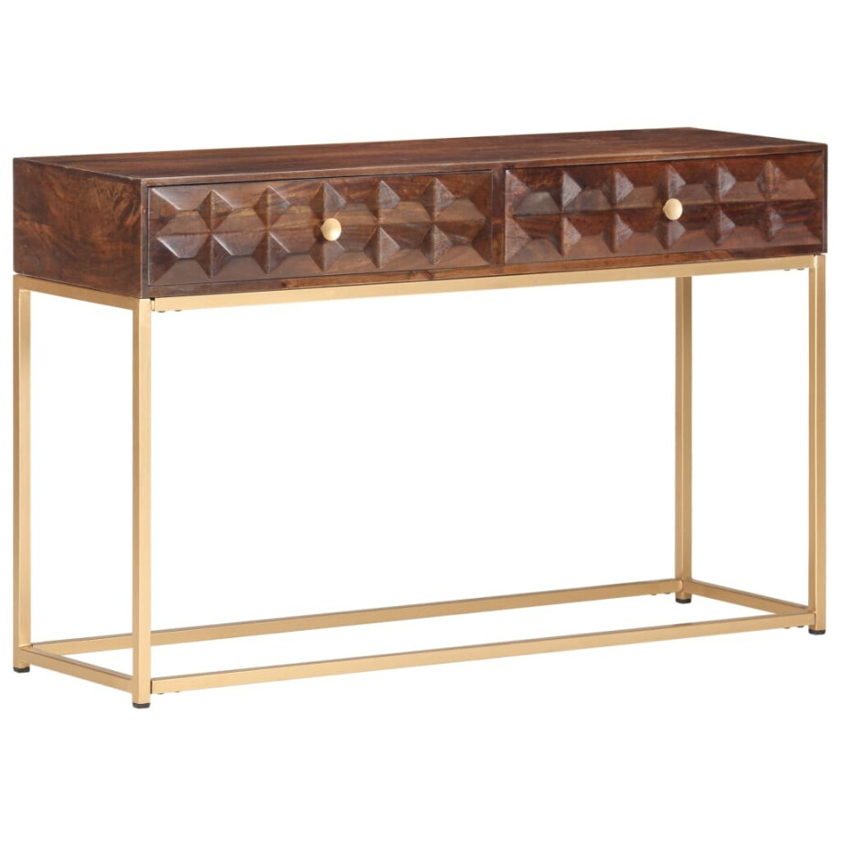 vidaXL Consoletafel 122x36x75 cm Massief mangohout afbeelding 