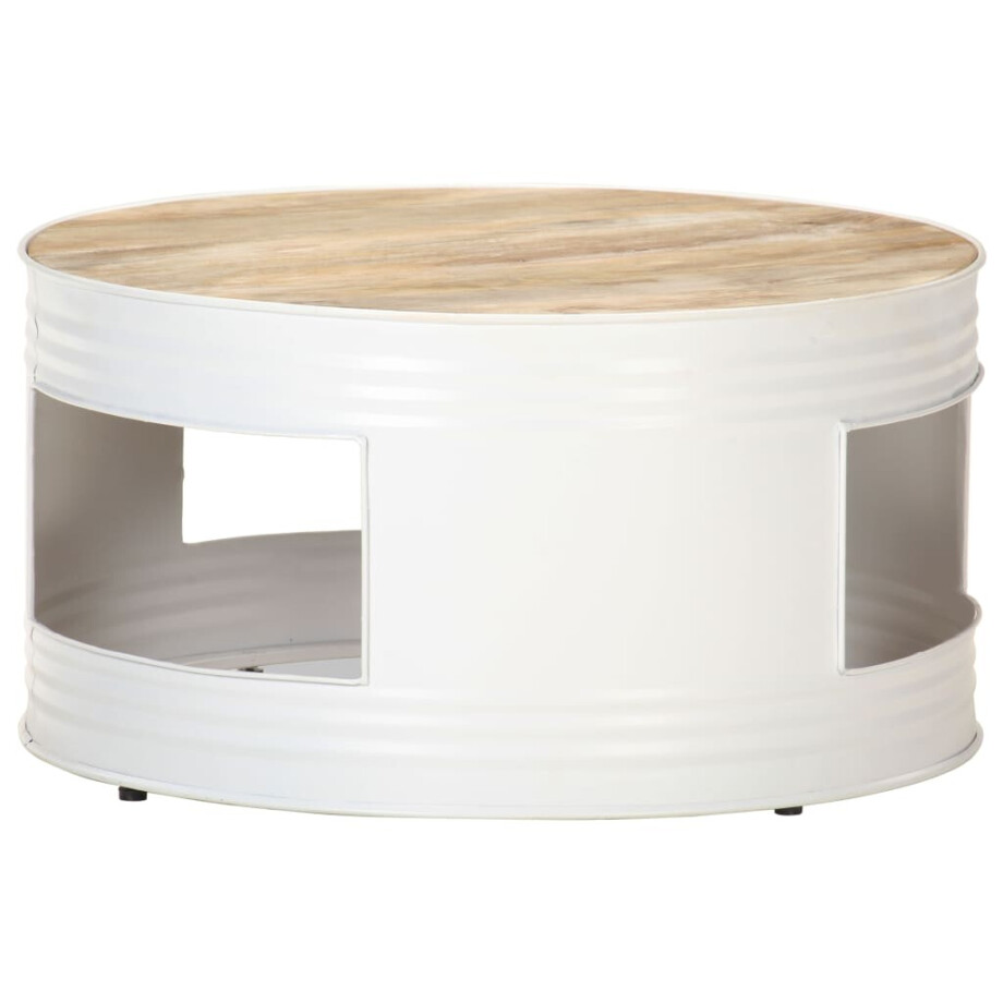 vidaXL Salontafel 68x68x36 cm massief mangohout wit vidaXL Salontafel 68x68x36 cm massief mangohout wit afbeelding 1