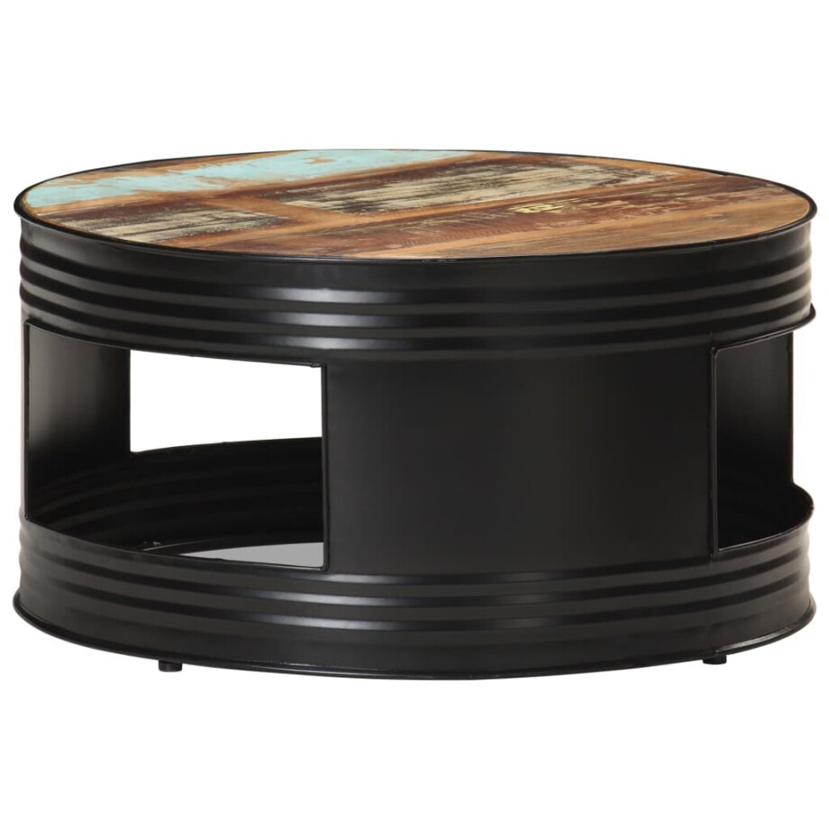 vidaXL Salontafel 68x68x36 cm massief gerecycled hout zwart afbeelding 1