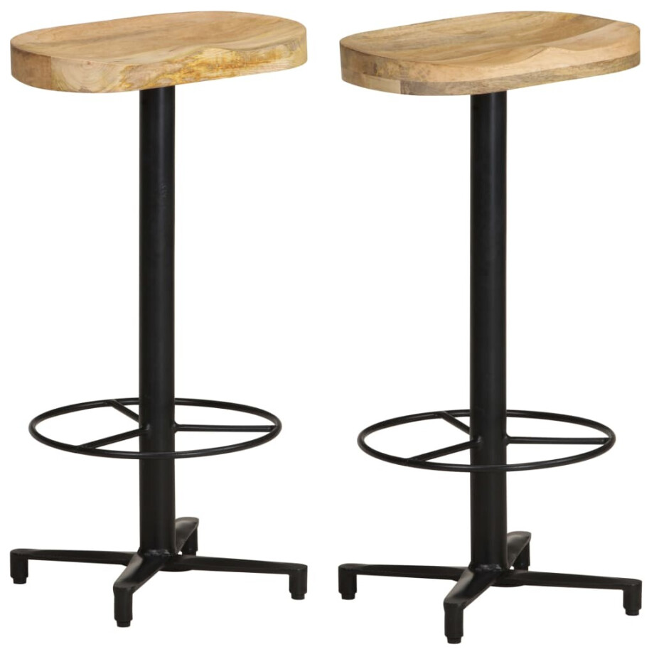 vidaXL Barkrukken 2 st 76 cm massief mangohout afbeelding 1