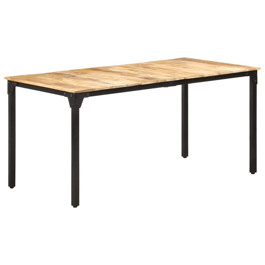 vidaXL Eettafel 160x80x76 cm ruw mangohout vidaXL Eettafel 160x80x76 cm ruw mangohout afbeelding 1