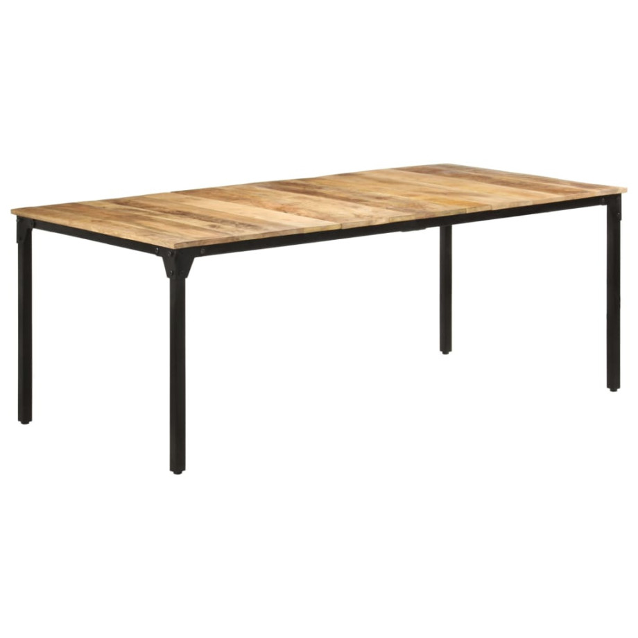 vidaXL Eettafel 200x100x76 cm ruw mangohout afbeelding 1