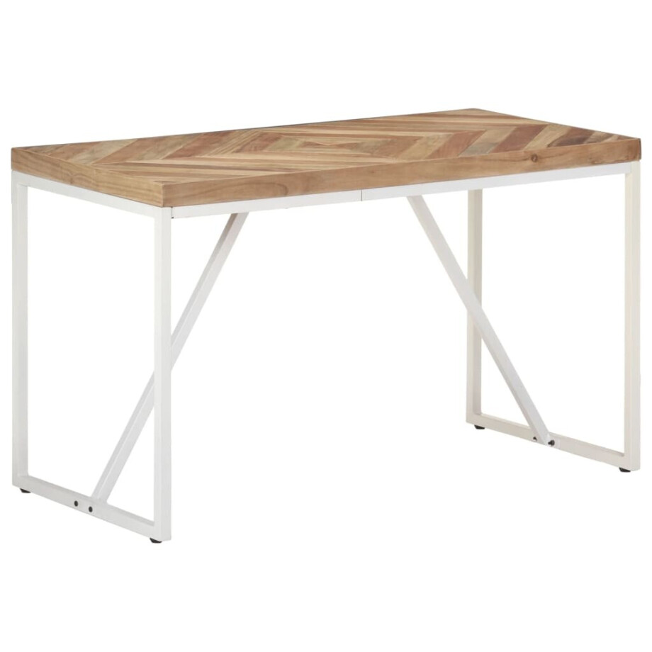 vidaXL Eettafel 120x60x76 cm massief acaciahout en mangohout afbeelding 1