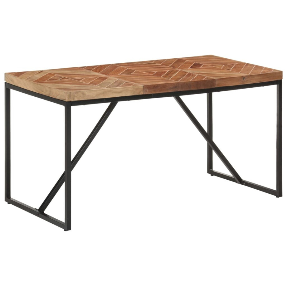 vidaXL Eettafel 140x70x76 cm massief acaciahout en mangohout afbeelding 1