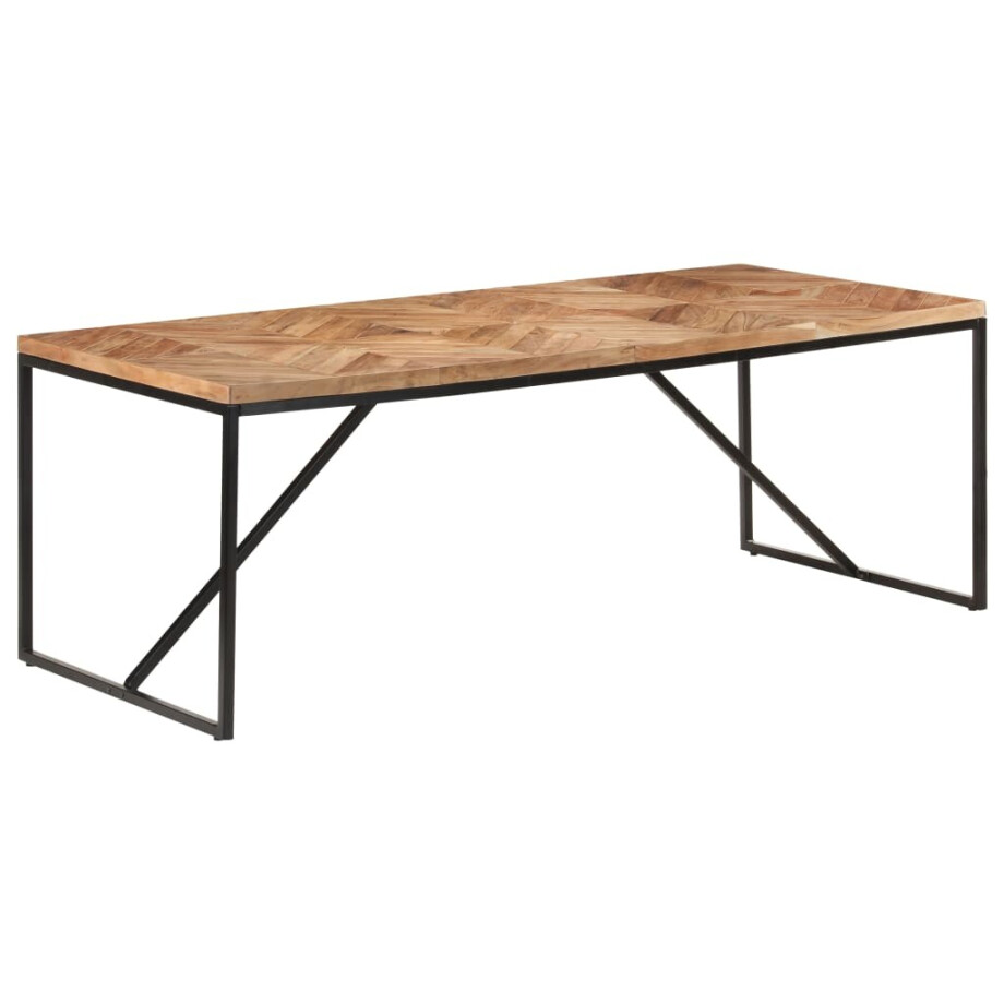 vidaXL Eettafel 200x90x76 cm massief acaciahout en mangohout afbeelding 1