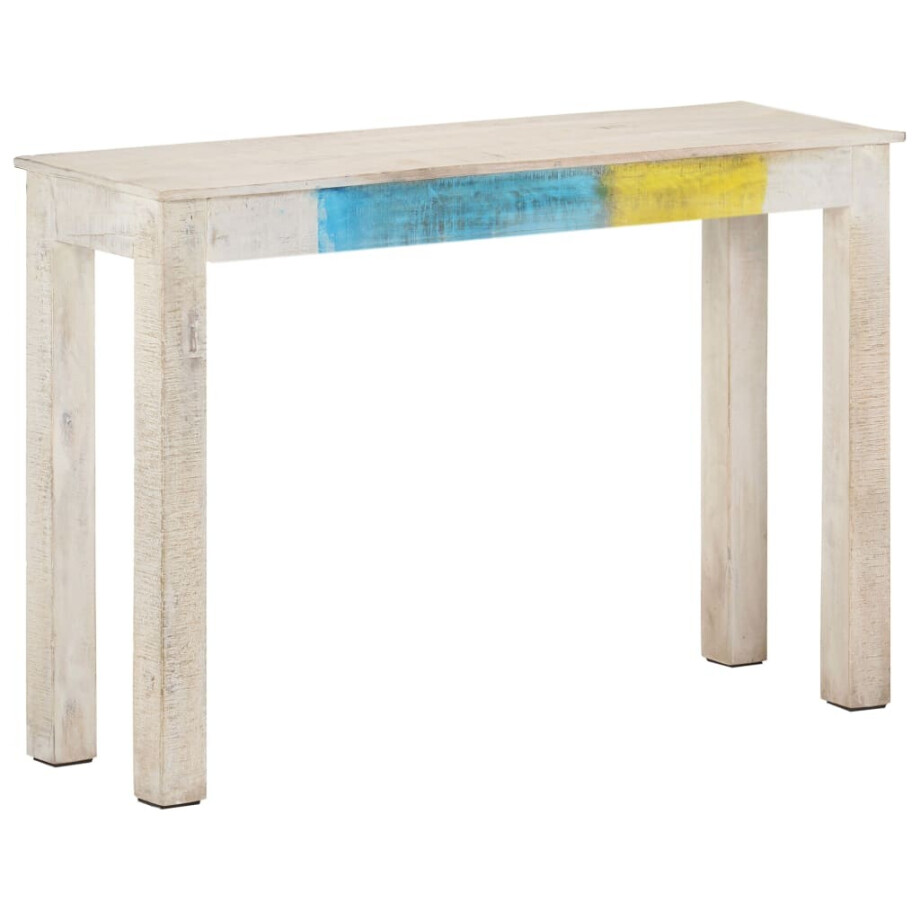vidaXL Wandtafel 115x35x77 cm ruw mangohout wit afbeelding 1