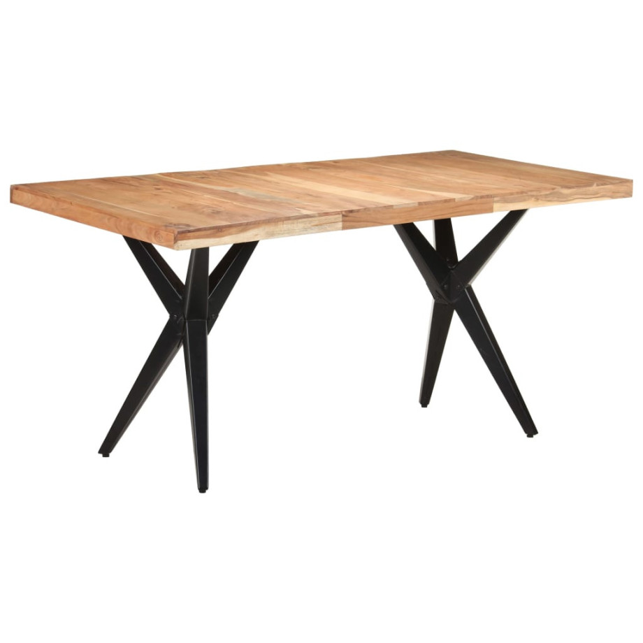 vidaXL Eettafel 160x80x76 cm massief acaciahout vidaXL Eettafel 160x80x76 cm massief acaciahout afbeelding 1
