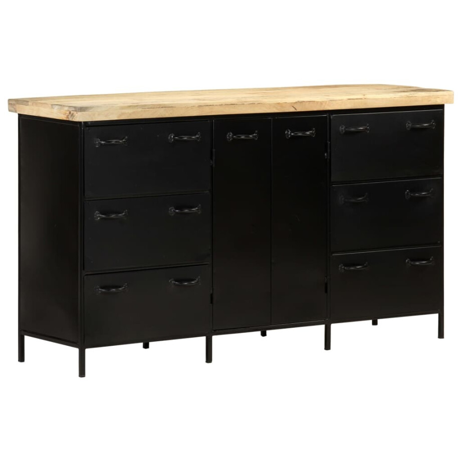 vidaXL Dressoir 140x38x76 cm ruw mangohout vidaXL Dressoir 140x38x76 cm ruw mangohout afbeelding 1