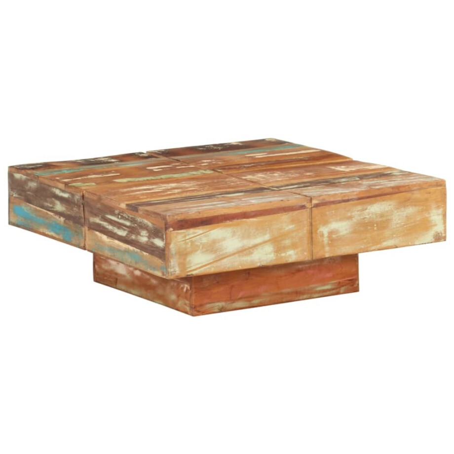 vidaXL Salontafel 80x80x28 cm massief gerecycled hout vidaXL Salontafel 80x80x28 cm massief gerecycled hout afbeelding 1