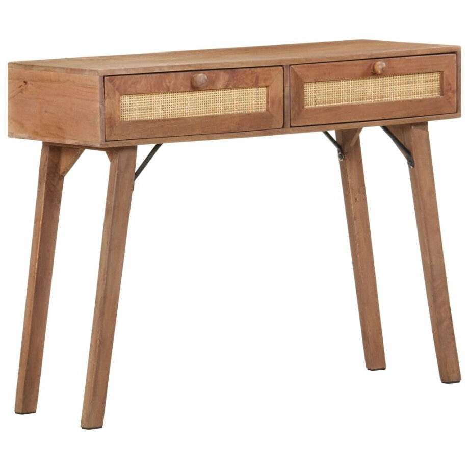 vidaXL Wandtafel 100x35x76 cm massief mangohout vidaXL Wandtafel 100x35x76 cm massief mangohout afbeelding 1