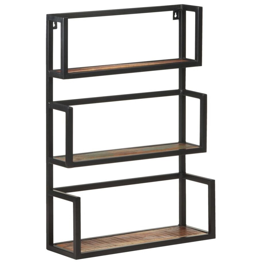vidaXL Wandrek 60x20x85 cm massief gerecycled hout afbeelding 1