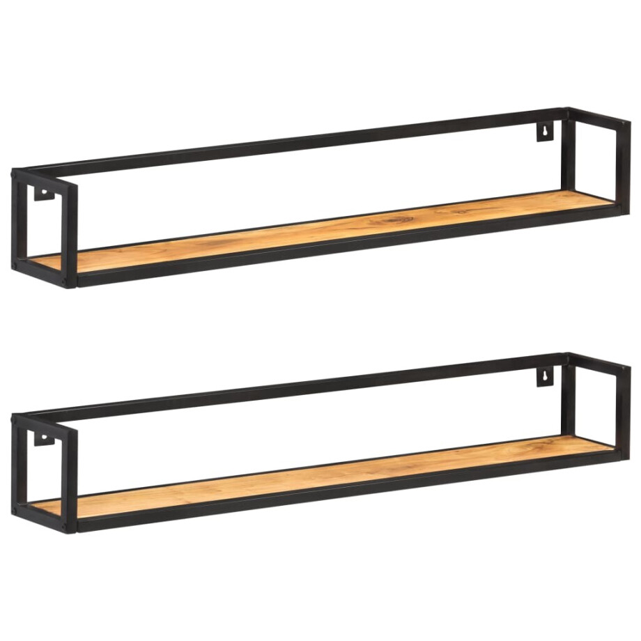 vidaXL Wandschappen 2 st 120 cm massief acaciahout afbeelding 1