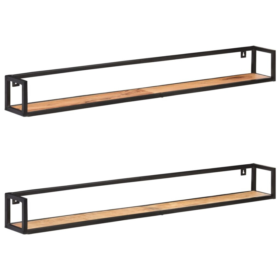 vidaXL Wandschappen 2 st 160 cm massief acaciahout afbeelding 1