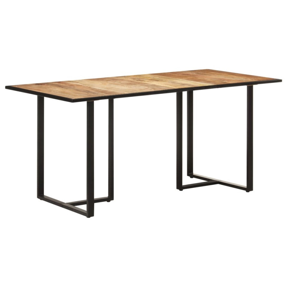 vidaXL Eettafel 160 cm ruw mangohout afbeelding 1