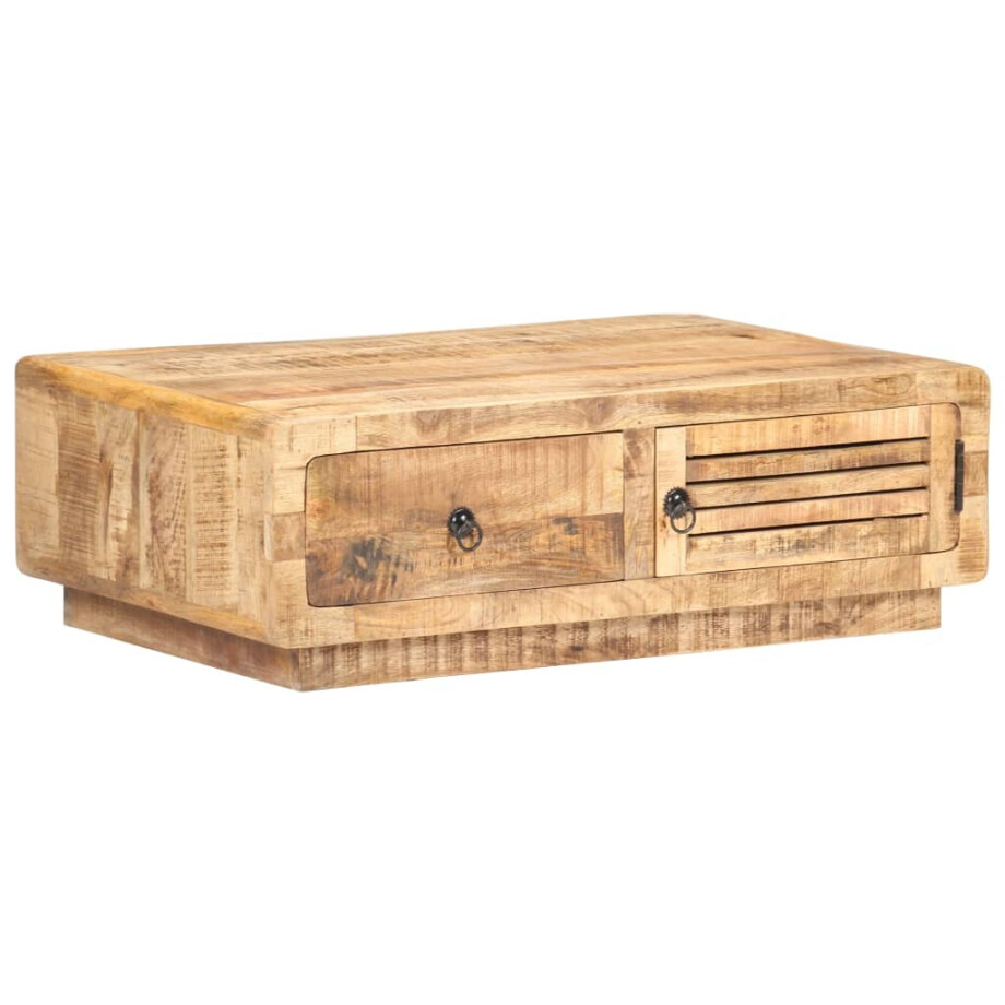 vidaXL Salontafel 90x60x29 cm ruw mangohout afbeelding 1