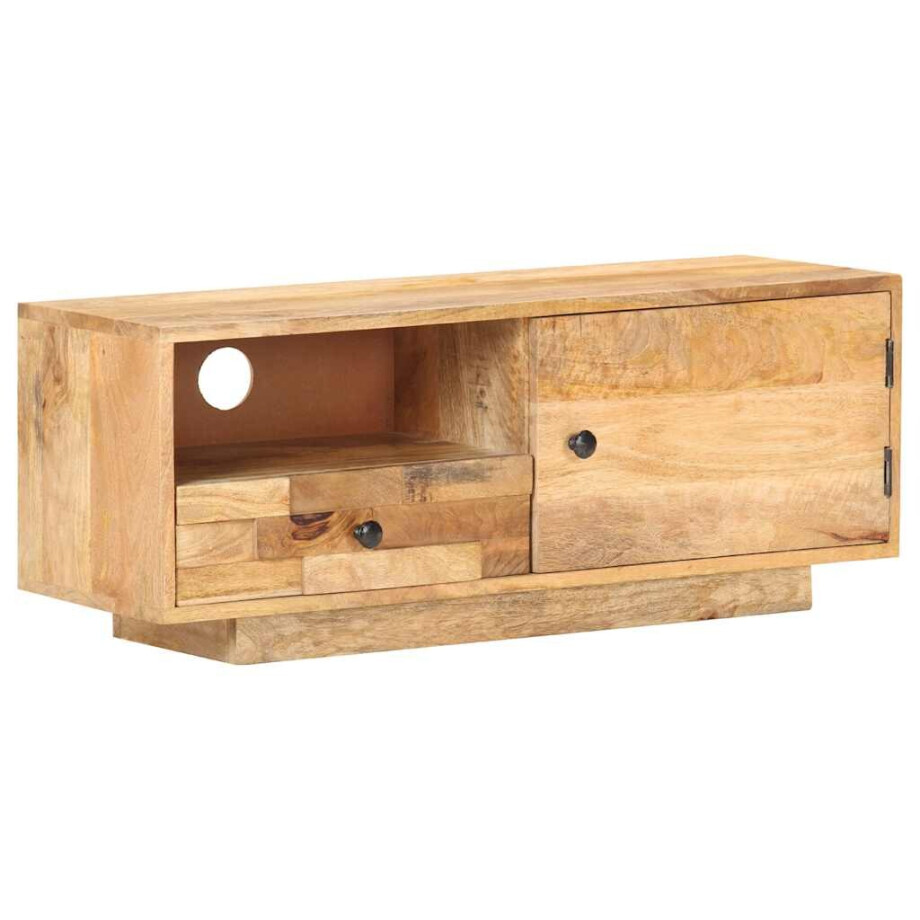 vidaXL Tv-meubel 90x30x35 cm massief mangohout vidaXL Tv-meubel 90x30x35 cm massief mangohout afbeelding 1