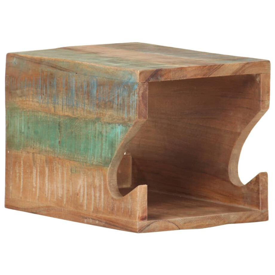 vidaXL Wandfietsenrek 35x25x25 cm massief gerecycled hout afbeelding 1