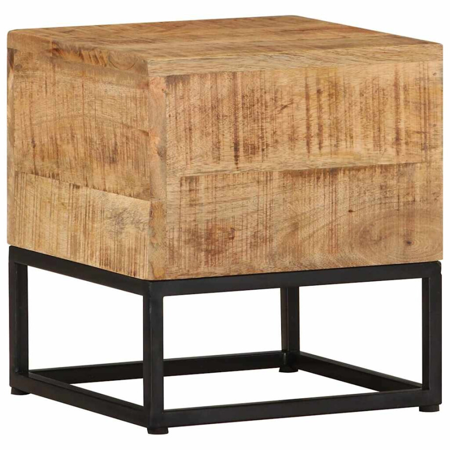 vidaXL Bijzettafel 30x30x33 cm ruw mangohout afbeelding 1
