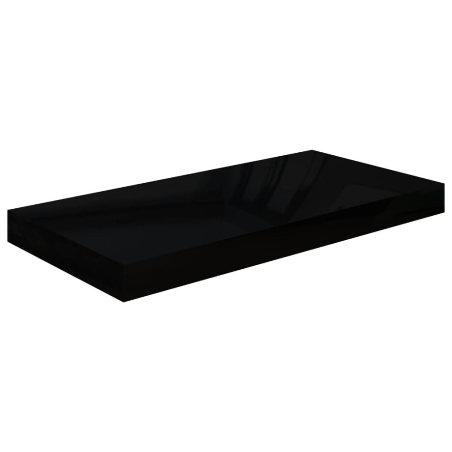 vidaXL Wandschap zwevend 50x23x3,8 cm MDF hoogglans zwart vidaXL Wandschap zwevend 50x23x3,8 cm MDF hoogglans zwart afbeelding 1