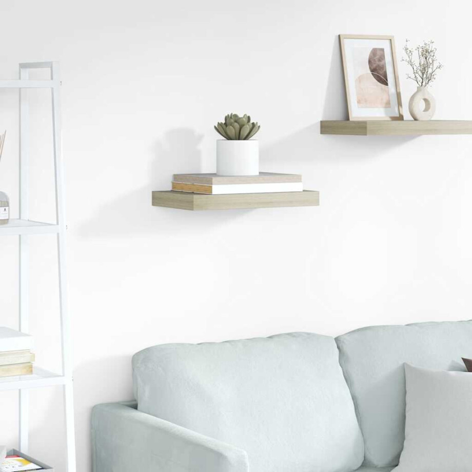 vidaXL Wandschap zwevend 40x23x3,8 cm MDF eikenkleurig afbeelding 1