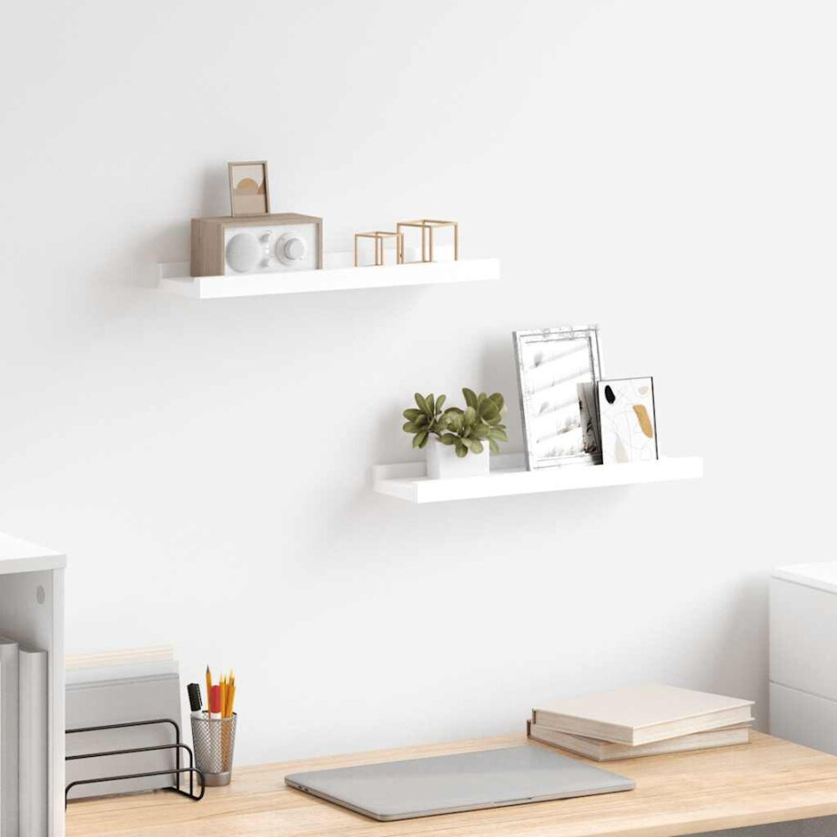 vidaXL Fotoplanken 2 st 40x9x3 cm MDF wit vidaXL Fotoplanken 2 st 40x9x3 cm MDF wit afbeelding 1