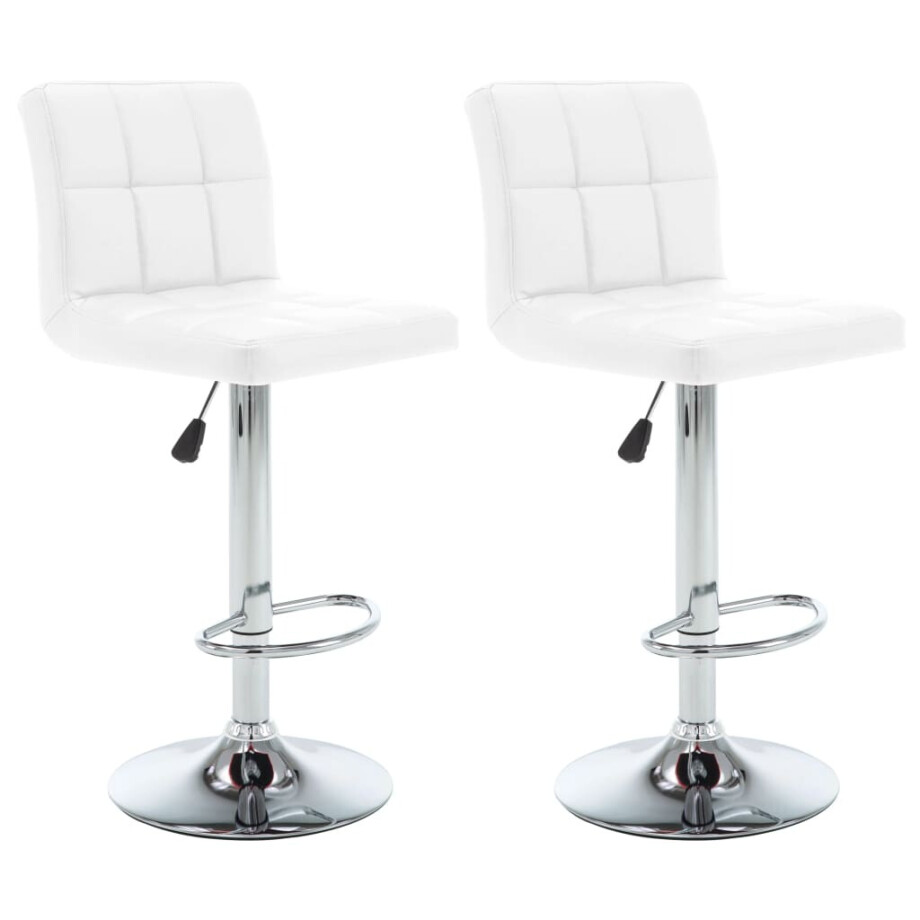 vidaXL Barstoelen 2 st kunstleer wit vidaXL Barstoelen 2 st kunstleer wit afbeelding 1