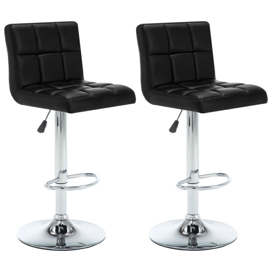 vidaXL Barstoelen 2 st kunstleer zwart vidaXL Barstoelen 2 st kunstleer zwart afbeelding 1